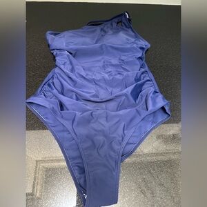Elegant Blue One-Piece Swimsuit